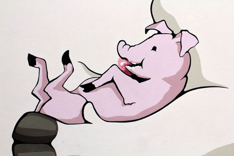 Michael Croft. | Love Meat. Piglet suckling. / Artist