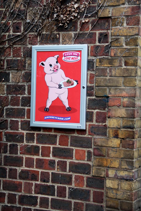 Love me. Love Meat. Hackney Farm Poster. Michael Croft. Artist.