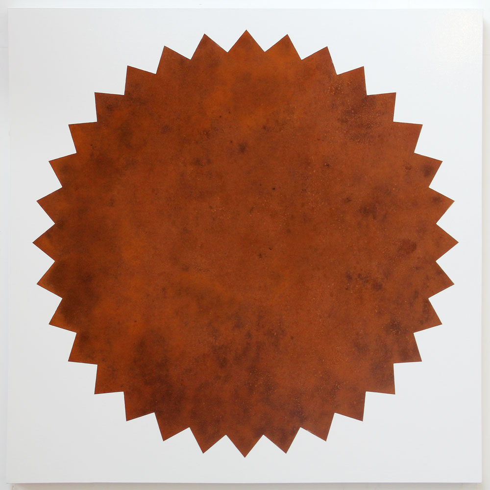 SUPERSTAR. Iron oxide, oil, enamel on canvas. 2015. 150x150cm. Michael Croft. Painting. /art/