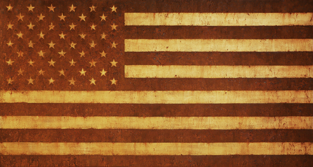 Michael Croft | Painting | Eternal Rain | Rusting USA Flag | Artist