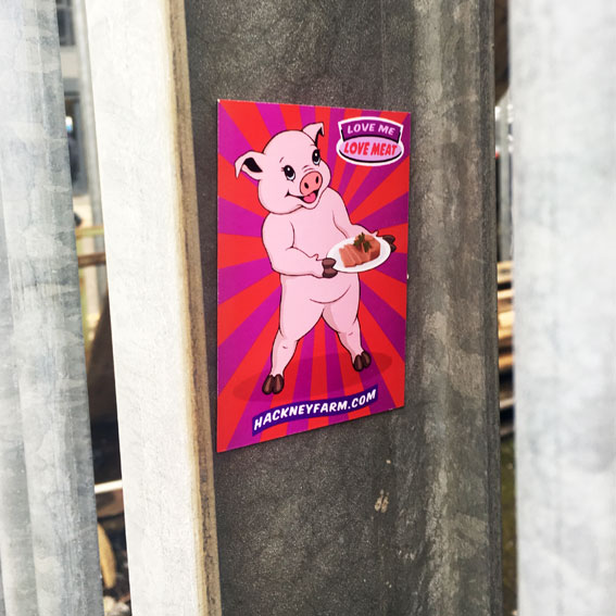 Michael Croft | Hackney Farm | Love Meat |  Magnetic micro advertising campaign on the streets of Hackney, London. | Art | Artist