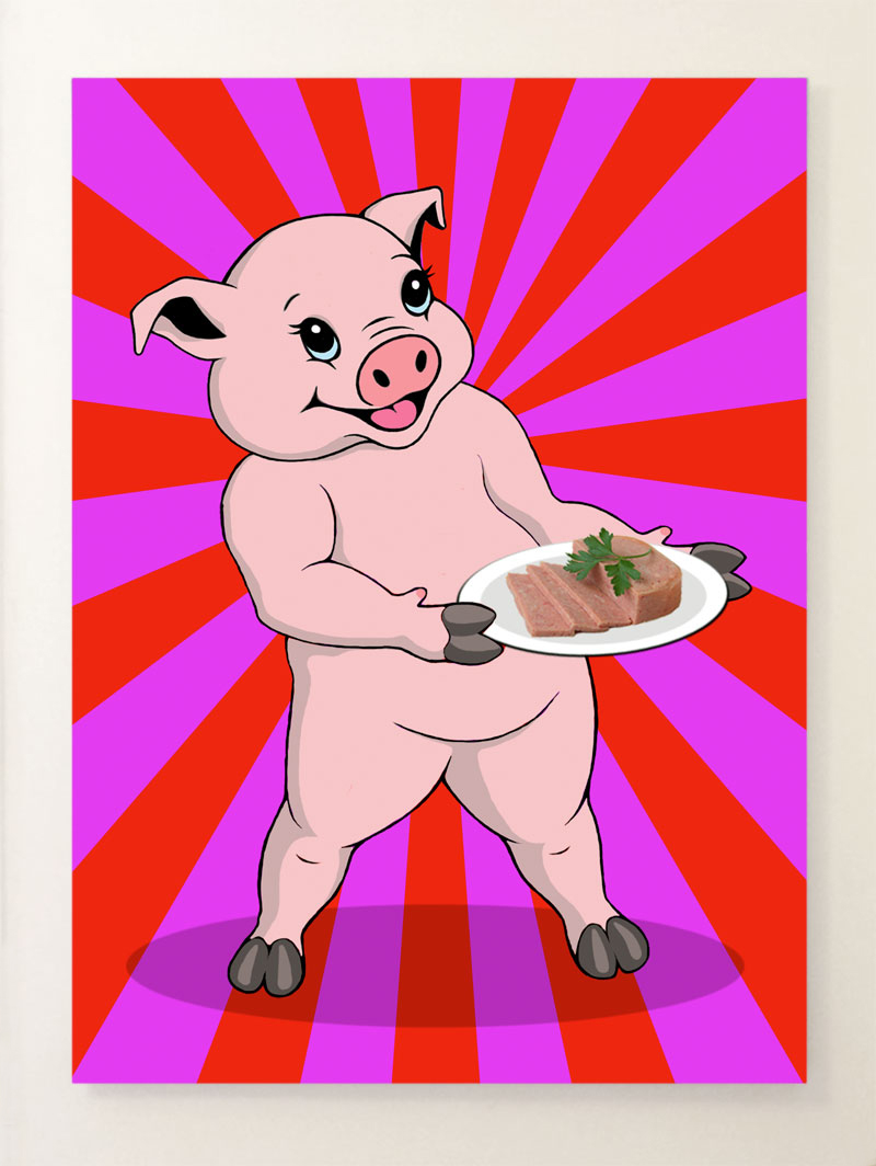 Michael Croft | Love Meat | Serving Suggestion | Painting |  Pig | Meat | artist |